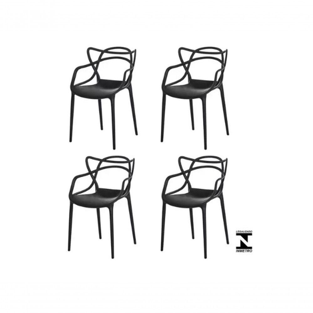 Kit Com 4 Cadeiras Allegra Resistente – Design Moderno E Conforto Para Sala, Escritório E área Externa