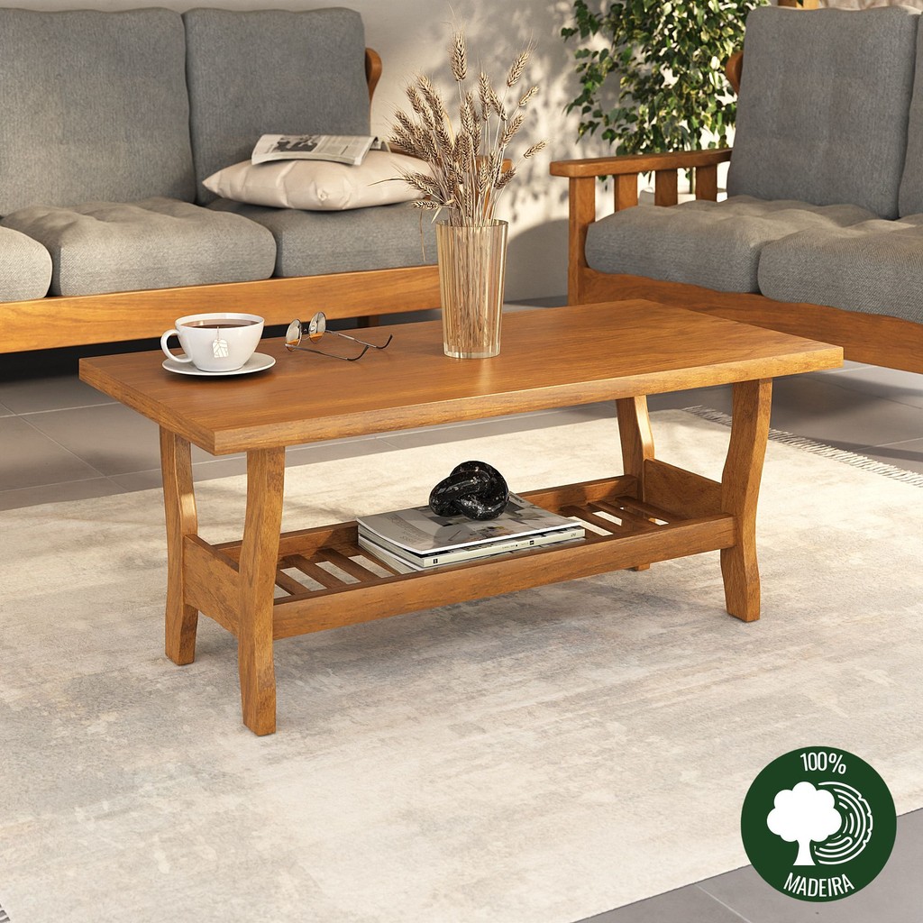 Mesa de Centro Roma - 100% madeira em Oferta na Shopee