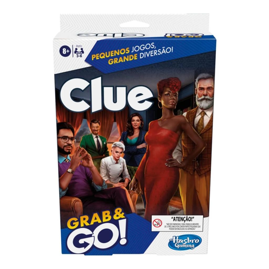 Jogo Clue Grab & Go Portátil - Hasbro F8251 | Mistério e Lógica para Viagens e Lazer