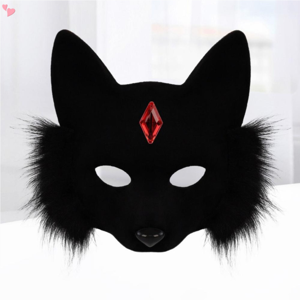 Raposa De Pelúcia Meia Máscara Facial Animal Gato Lobo Halloween Natal Masquerade Festa Cosplay Trajes Adereços em Oferta na Shopee