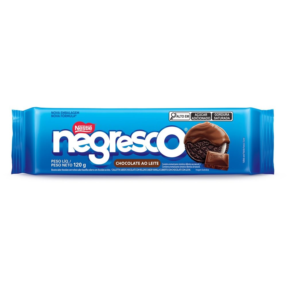 Biscoito Negresco Nestlé Recheio de Baunilha e Cobertura de Chocolate 120g - Food & Beverages