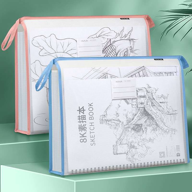 Bolsa de arquivo de arte A3 EVA grossa transparente 8k com zíper portátil bolsa de tutoria bolsa de armazenamento de pap
