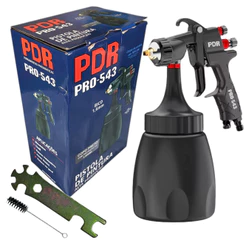 Pistola de Pintura Profissional PDR a Sucção Bico de 1.6mm com Copo Preto de 1000ml 64psi
