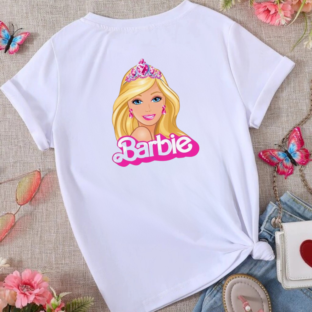 Camiseta camisa blusa Infantl  Barbie Unicornio algodão em Oferta na Shopee
