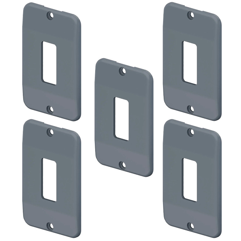 KIT 5  TAMPA PVC CINZA 1 TECLA 1/2" X 3/4" MASSTER