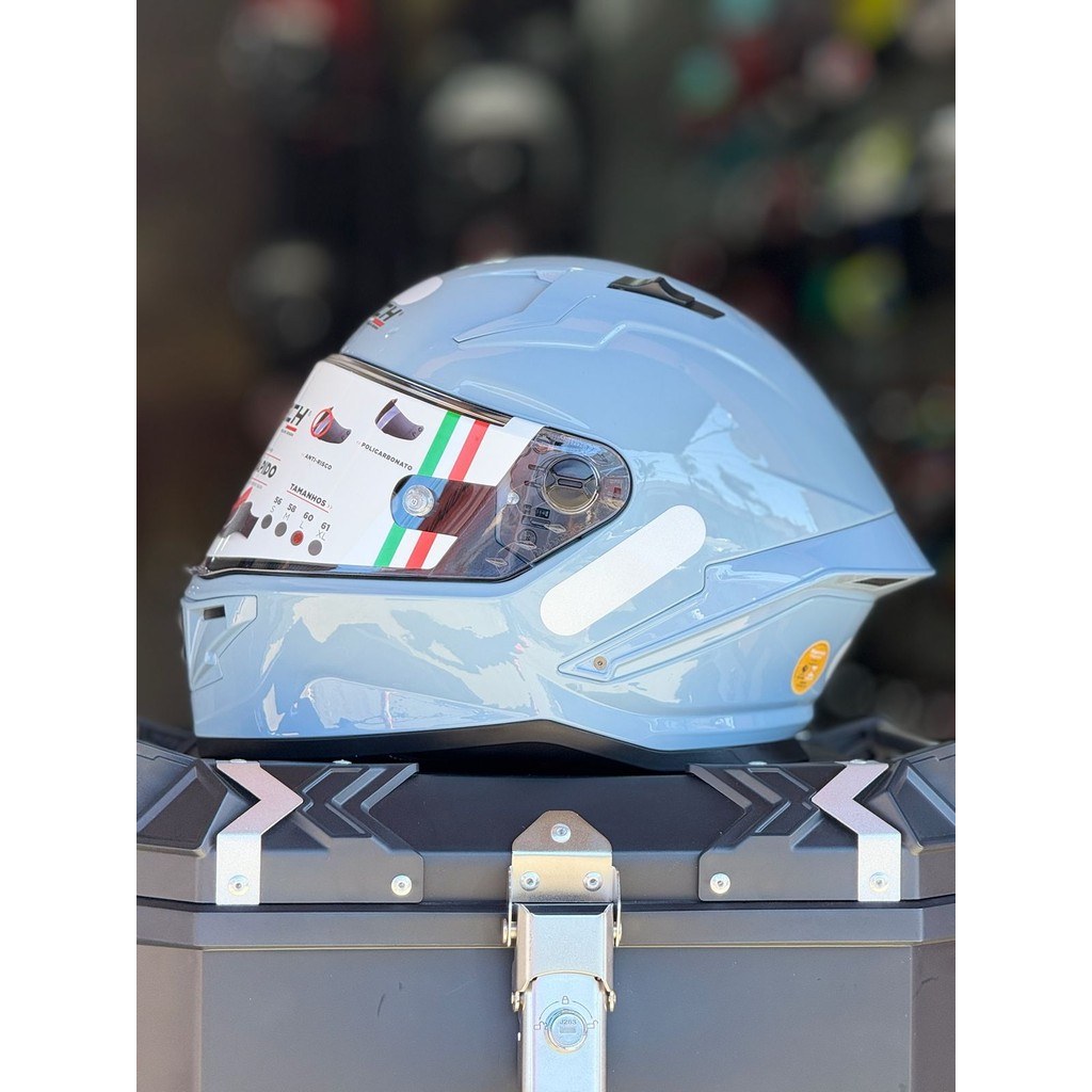 Capacete Moto Gp Tech Pilot Monocolor Cinza Metalizado