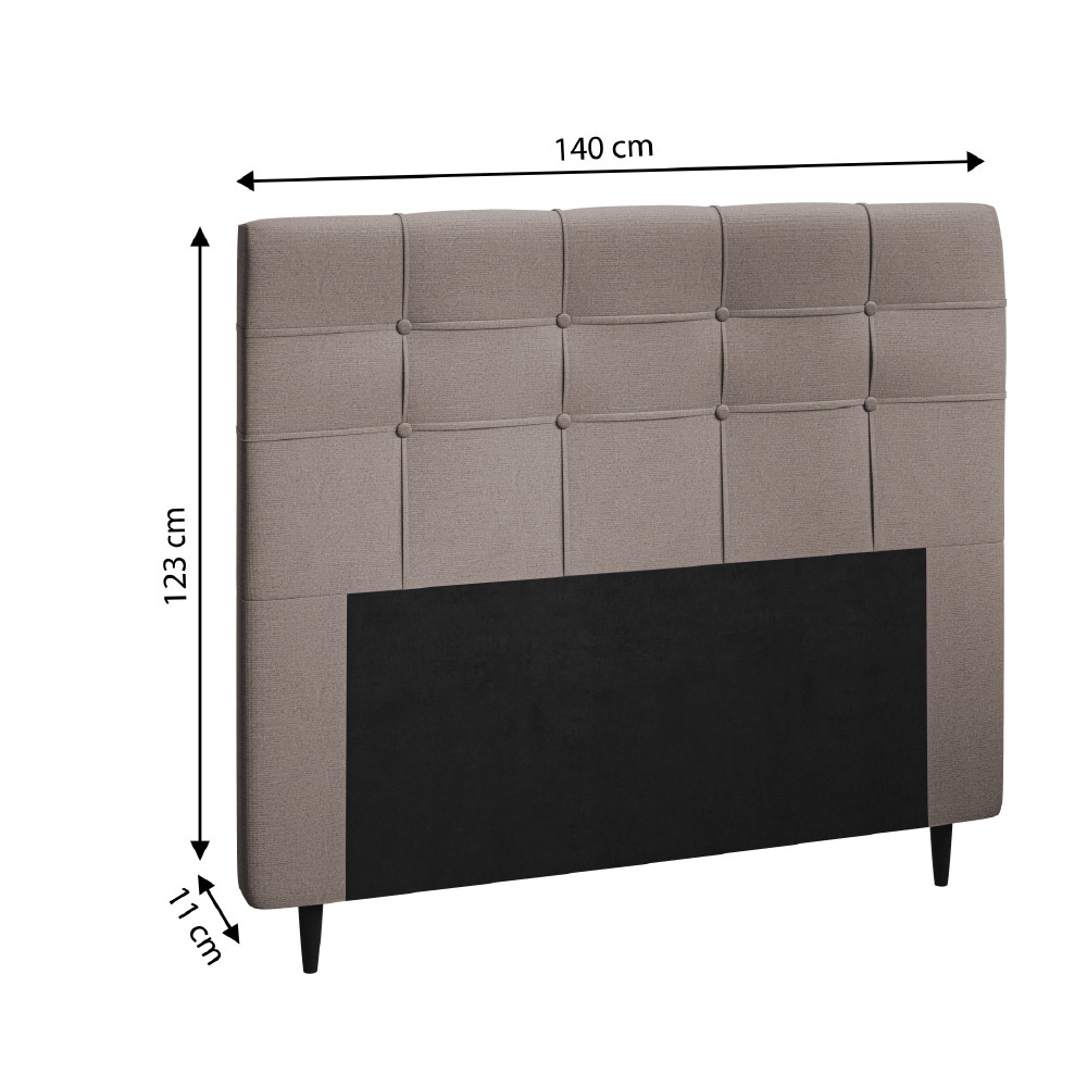 Detalhes do Cabeceira Estofada Para Cama Box Casal Hanover 1,40m Suede Dobuê