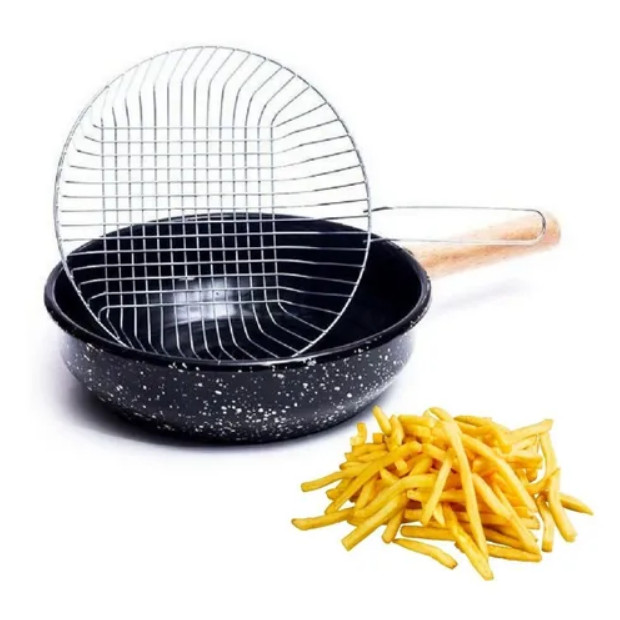 Frigideira Esmaltada Com Cesto Para Fritura 2,46l