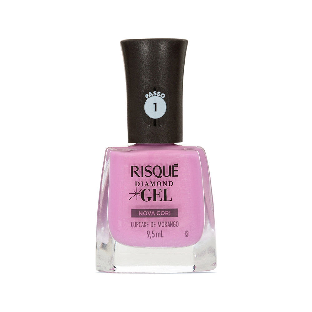 Esmalte Rosa Risqué Diamond Gel Cupcake De Morango Cremoso 9,5 ml em Oferta na Shopee