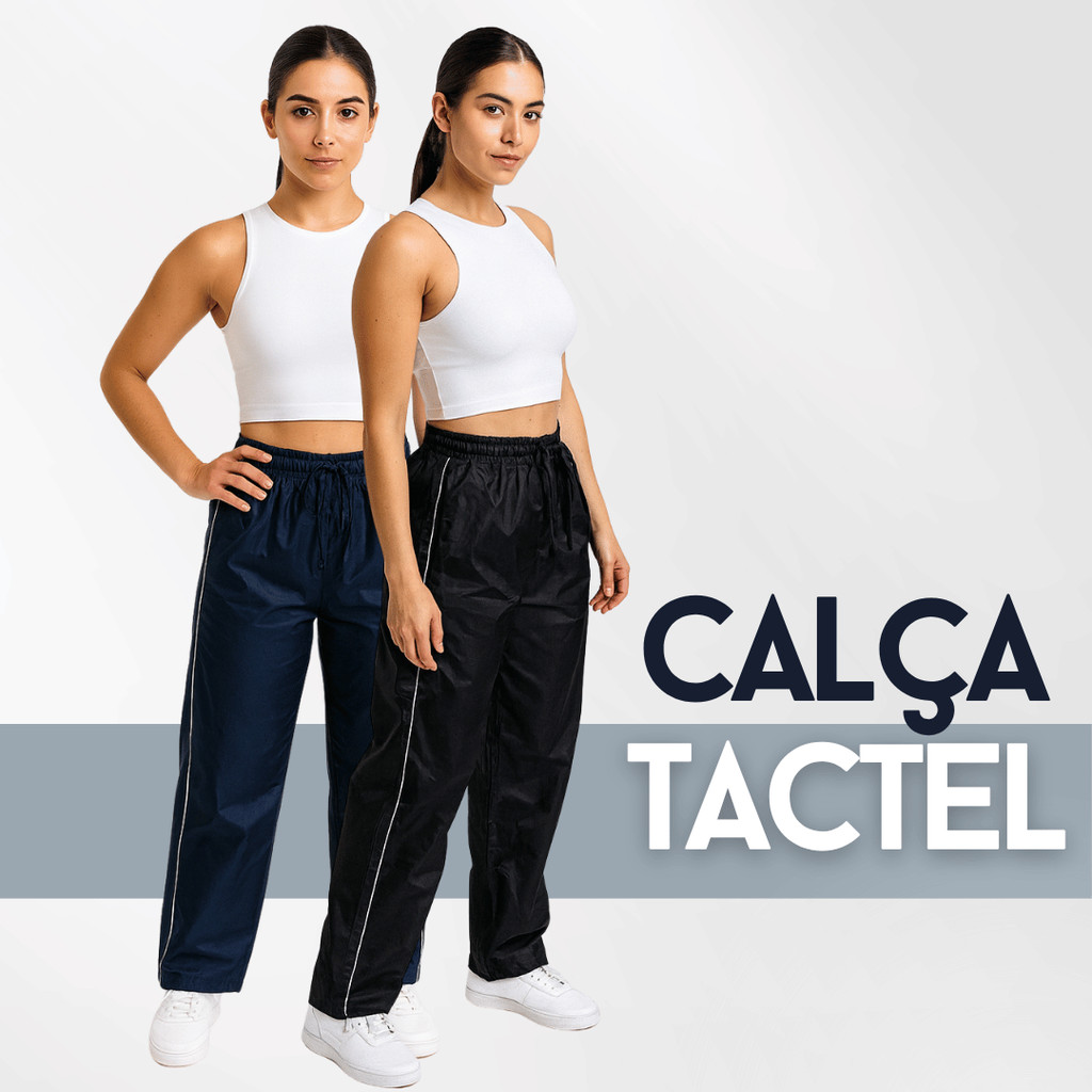 Kit Calça Feminina Tactel Lisa Com Bolso Lateral Calças Tectel