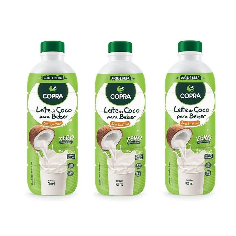 Kit 3uni Leite de Coco pronto para beber 900ml - Copra em Oferta na Shopee