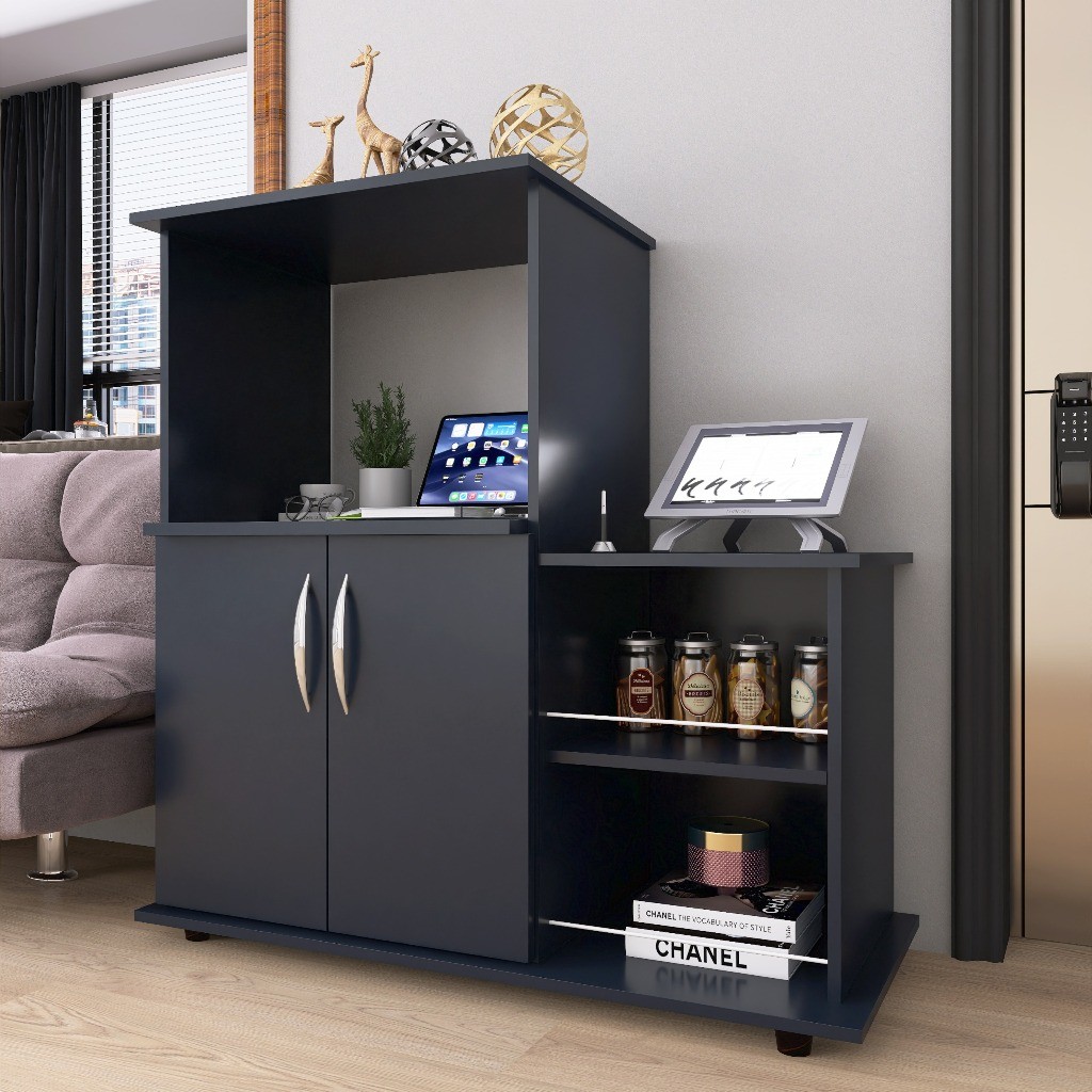 QUEIMA DE ESTOQUE - Balcão com Suporte para Forno ou Micro-ondas – Multiuso em MDP, com 2 Portas em Oferta na Shopee