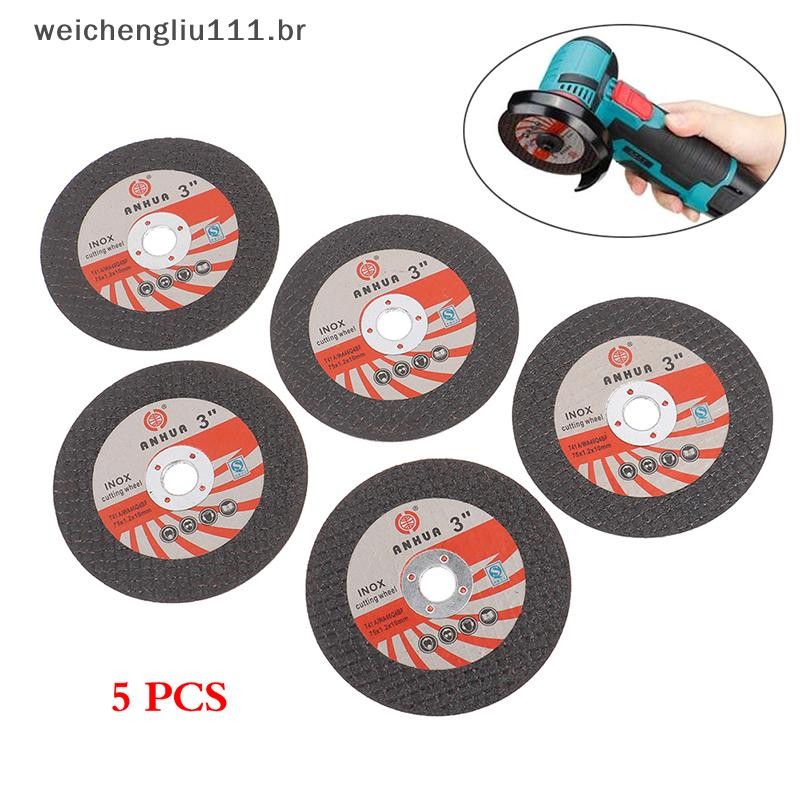 # weicheng 5pcs Disco De Corte De 3 Polegadas 75 * 1.2 * 10 Furos Lixa De Rebolo De Resina Circular 75 Mm Para Rebarbado