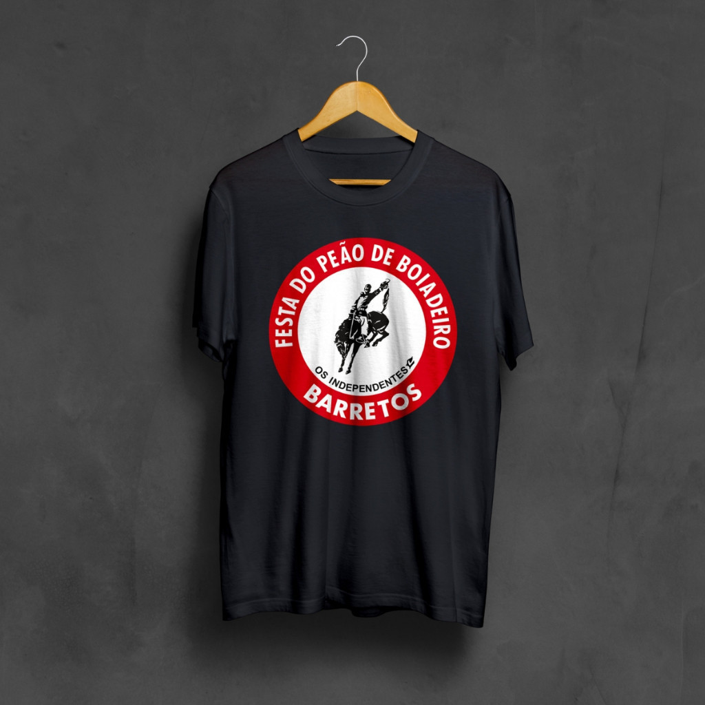 Camiseta Camisa Unissex Casual Camisa Feminina Manga Curta Masculina Algodão Estampada Festa Peão Barretos Rodeio 2025