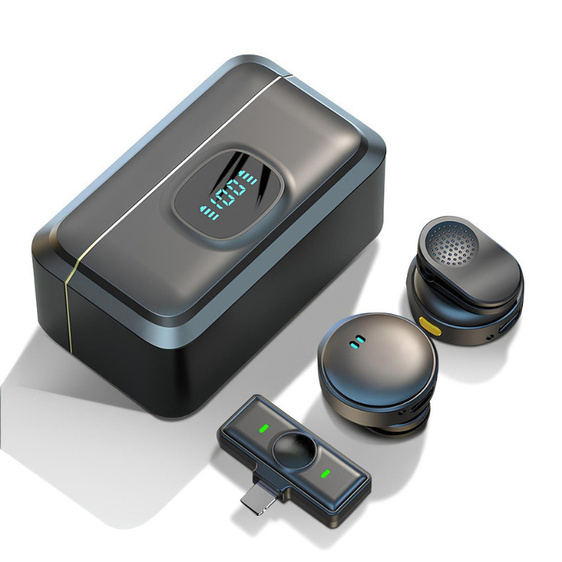 Microfone De Lapela Sem Fio Magnético Com Caixa De Carregamento Para Celular Videomaker