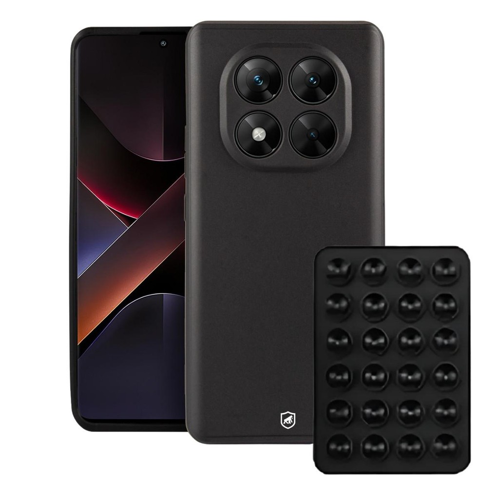Kit Capa case capinha Silicon Veloz para  Xiaomi Poco X7 +  Ventosa - Preta - Gshield em Oferta na Shopee