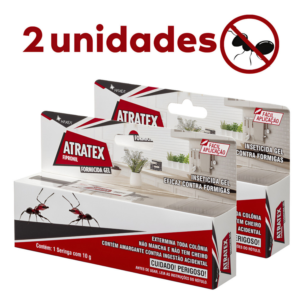 Kit 2 Formicida Gel Atratex Mata Formigas Caseiras 10g