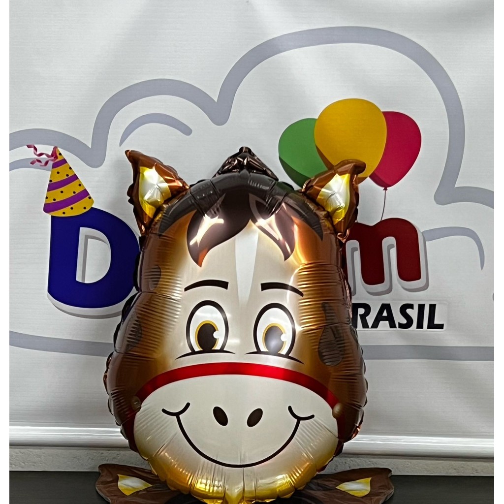 10 Balão Metalizado Cavalo Grande Fazendinha 45*63cm safari festa decoracao enfeite fazenda