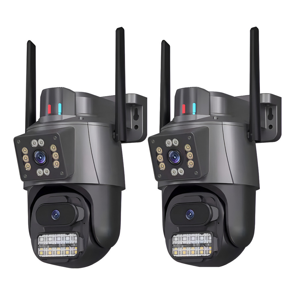 Kit 2 Câmera Segurança Ip App Icsee Lente Dupla Cor Preto em Oferta na Shopee