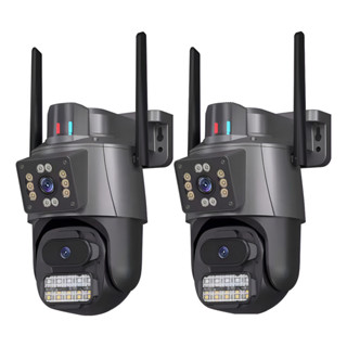 Kit 2 Câmera Segurança Ip App Icsee Lente Dupla Cor Preto em Oferta na Shopee