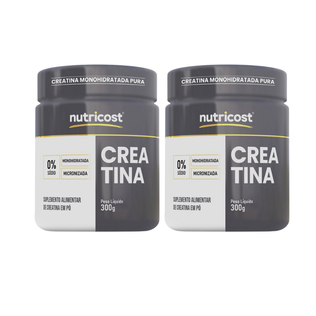 2X CREATINA NUTRICOST 100% PURA 300G | MAIS FORÇA E RESISTÊNCIA