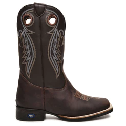 Bota Masculina de Couro Bordado Texana Americana Country Boiadeiro