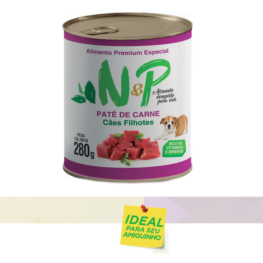 Patê Petisco Sabor Carne Cães Filhotes Premium N&P 200g