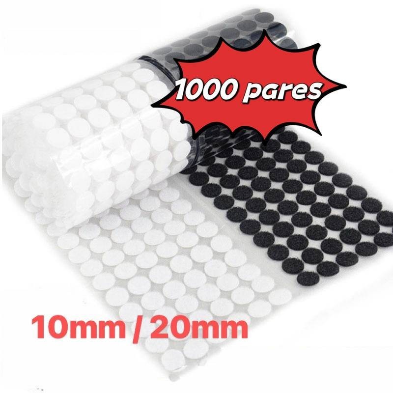 1000 pares 10mm/20mm Pontos De Velcro Fecho de contato carrapicho tipo moeda círculos redondo bolinha  dupla face para artesanato papelaria material pedagógico