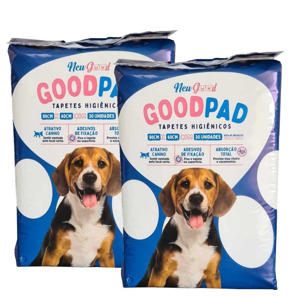 Kit Tapete Higiênico Grande Para Cães GoodPad 80x60cm 60 unidades
