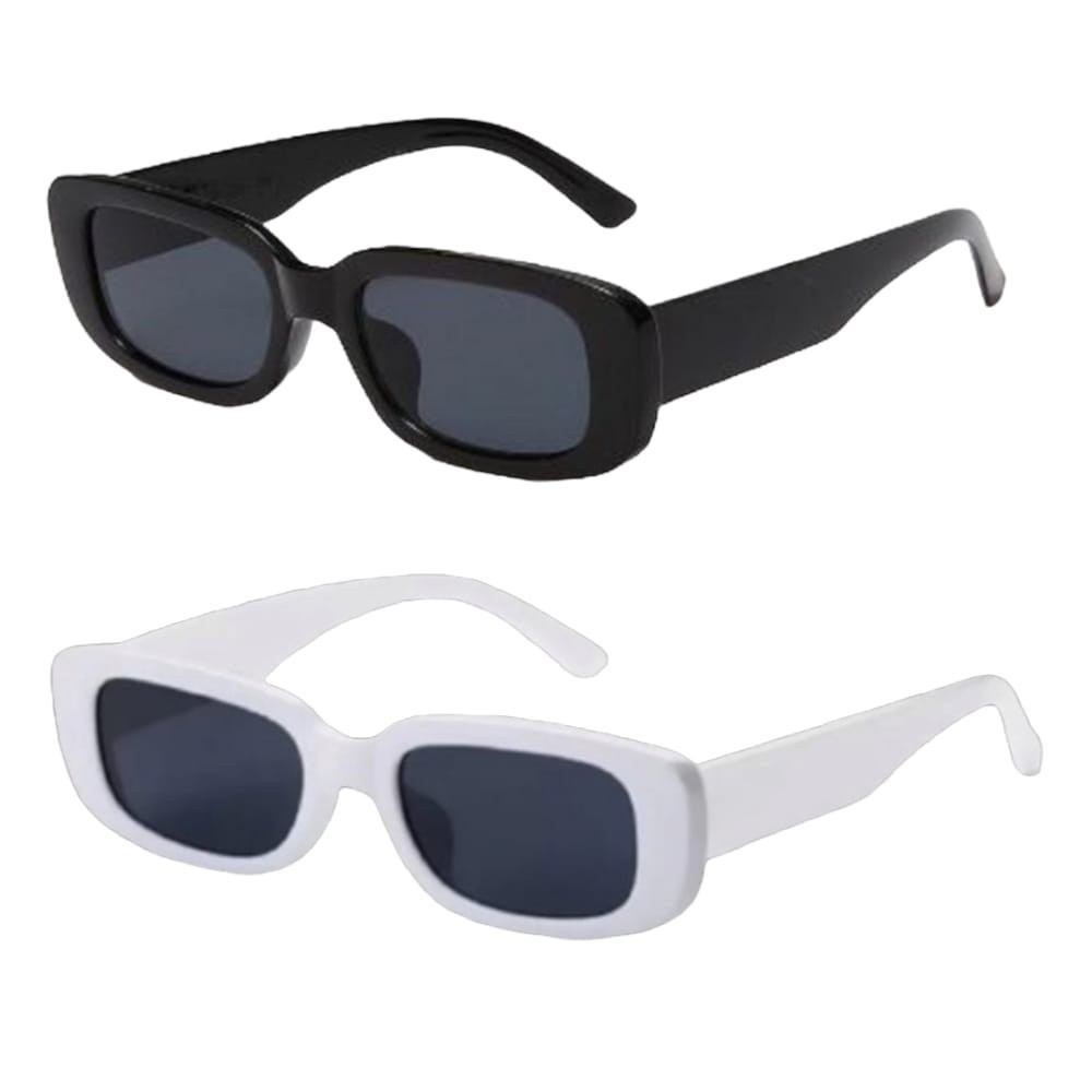 2 Óculos Adulto Retrô Vintage Retangular Uv400 Escolha o Seu Pronta Entrega