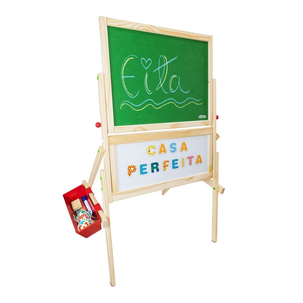 Lousa Infantil Giratória 3 em 1 – Diversão e Aprendizado em Dobro