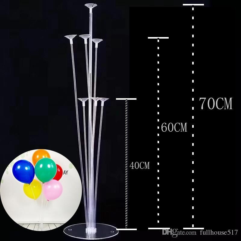 2 Suportes De Balões Base Para Bolas Com Varetas - Suporte Bexiga C/7 Haste 70cm