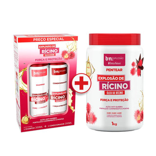 Kit Shampoo + Condicionador + Creme de Pentear Beleza Natural Explosão de Rícino 1Kg em Oferta na Shopee