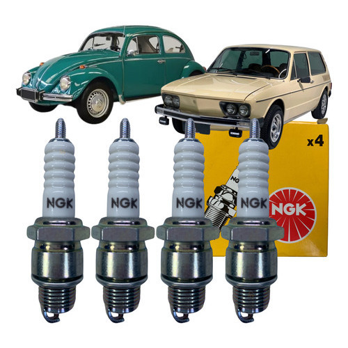 Jogo 4 Velas Original Ngk Fusca 1969 a 1983 Brasilia 1969 a 1983