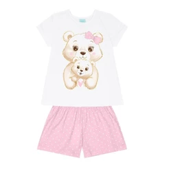Pijama Menina Manga Curta Ursinhos Brilha no Escuro – KYLY