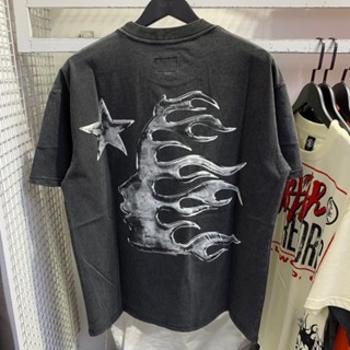 2025 High Street Hellstar New Vintage Print Hip Hop Casual Camiseta Manga Curta Gola Redonda Casal em Oferta na Shopee