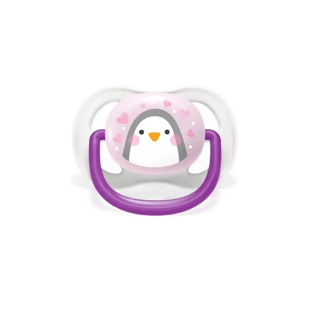 Chupeta Philips Avent Ultra Air Animais Pinguim Branca 0-6 Meses 1 Unidade