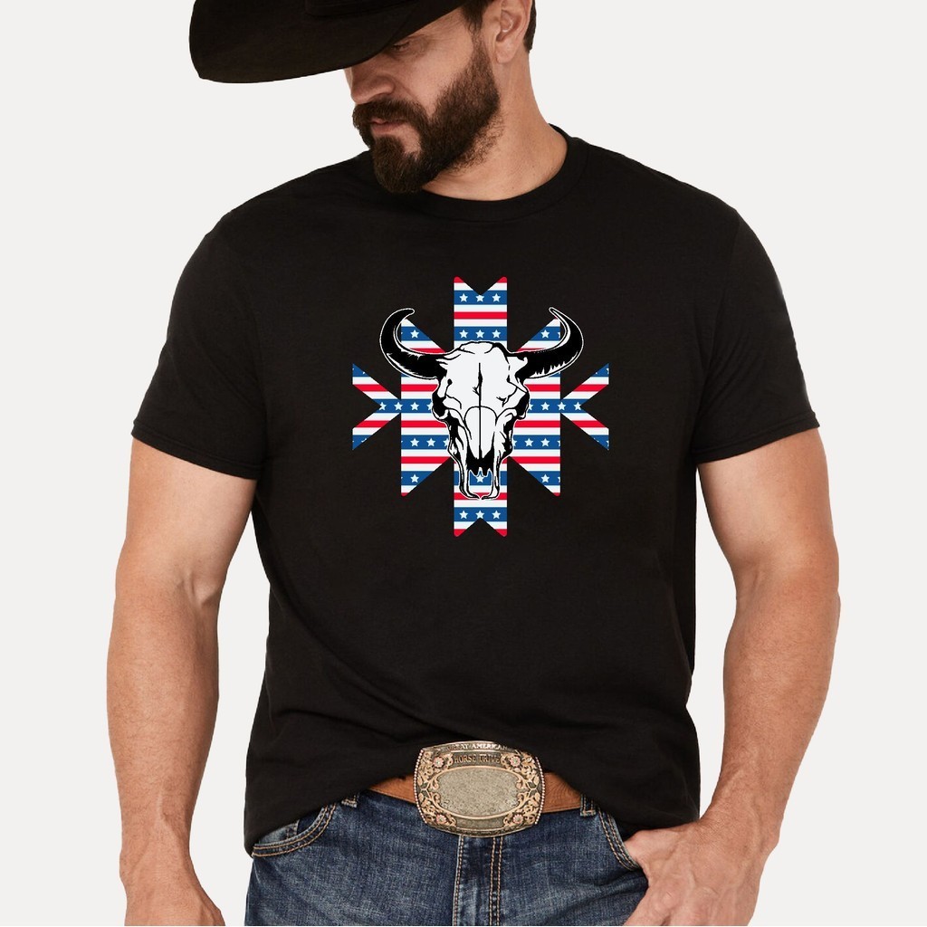 Camiseta Manga Curta Agro Farm Gado Usa Caveira Boi Rural Campo Marcas Shopping Lançamento 100% Algodão 30.1
