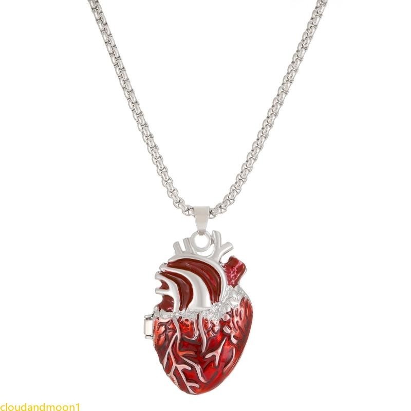 cloudandmoon Heart Box Necklace Romântico Festa Romântica Jóias Casamento Pingente Coração Gargantilha Prata