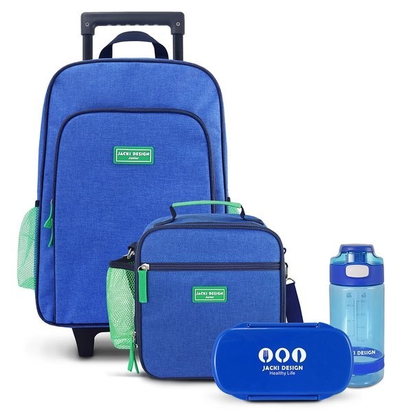 Conjunto Lancheira Térmica e Pote p/ Lanche,Garrafa 550ml e Mochila com Rodinhas - Jacki Design | Brinde Incluso em Oferta na Shopee
