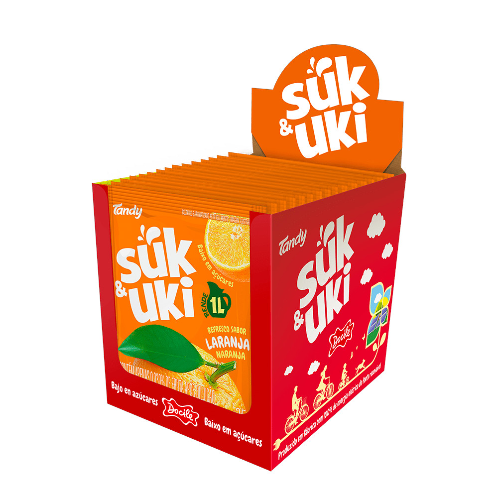 Refresco em Pó Laranja com 15un de 25g cada - Docile em Oferta na Shopee