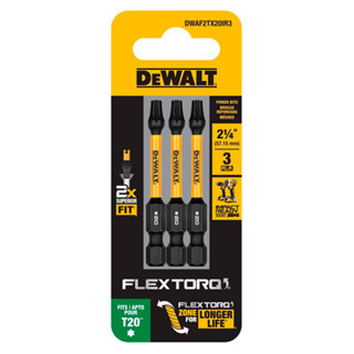 Kit com 3 Bits Torx de Impacto T20 x 50mm Flextorq Dewalt DWAF2TX20IR3 em Oferta na Shopee