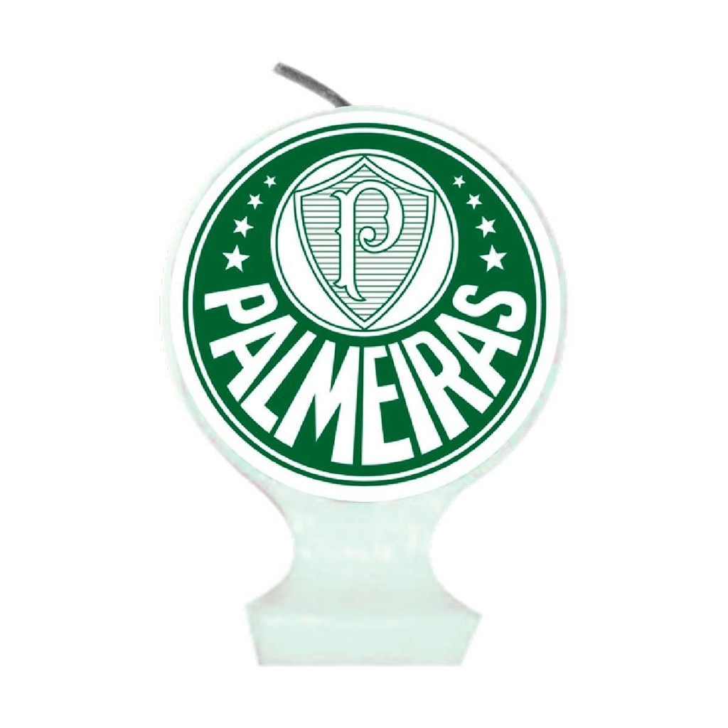Vela de Aniversário Palmeiras Com Pavio Mágico Sem Numero Decoração Bolo Time de Futebol