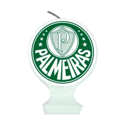 Vela de Aniversário Palmeiras Com Pavio Mágico Sem Numero Decoração Bolo Time de Futebol