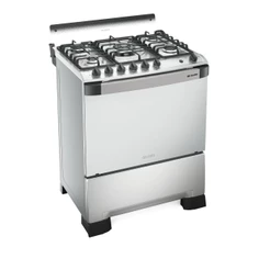 Fogão 5 Bocas Mueller Decorato Gourmet com Acendimento Automático Bivolt Inox