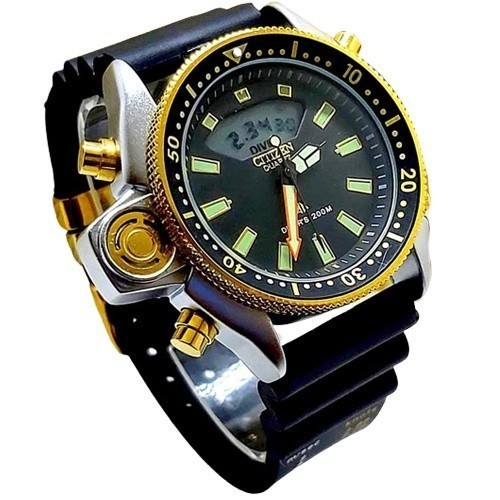 Relógio Citizen Aqualand Premium 100% Funcional Banhado Ouro 18k  Garantia Masculino Calendário Luxo Estilo Top Homem Relogio Edição Limitada