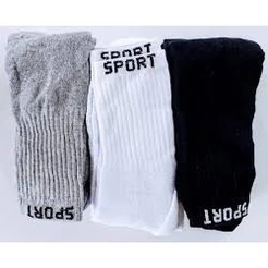 6 Pares de Meia Algodão Cano Alto Sport Masculina Promoção