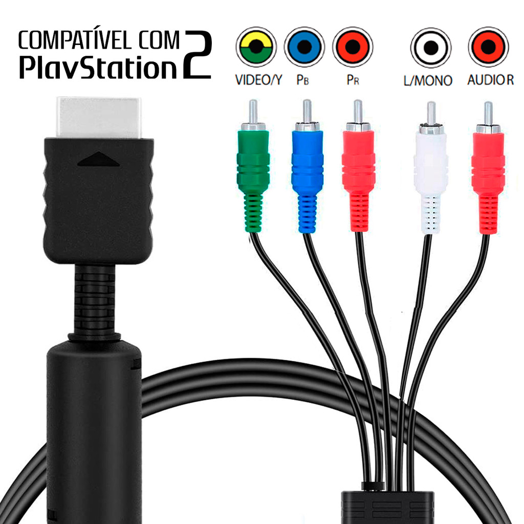 Cabo Vídeo Ps2 Ps3 Alta Definição Hdtv Led E Lcd Componente