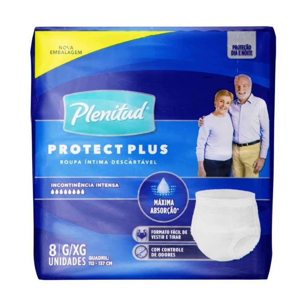Roupa Intima Plenitud Protect Plus G/XG 8 Unidades em Oferta na Shopee