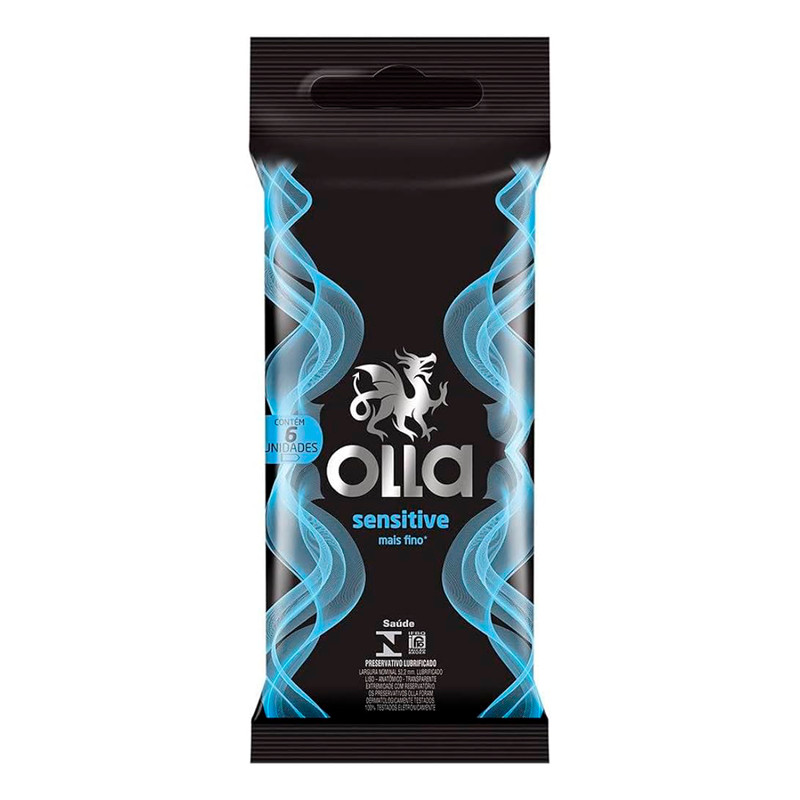 Preservativo Fino que Proporciona a Sensação de Usar Nada - Olla Sensitive | 6 Unidades em Oferta na Shopee